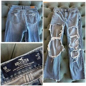Hollister ultra high rise vintage straight jeans (womens 27) 5R